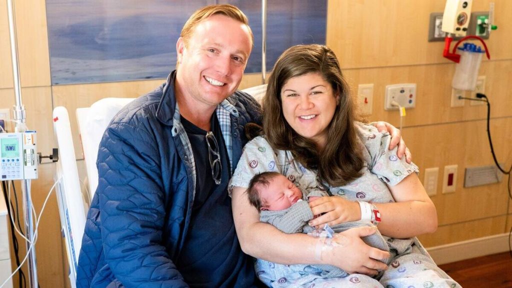 Kevin and Jennifer Philips with baby Evelyn_New Year’s baby 2024