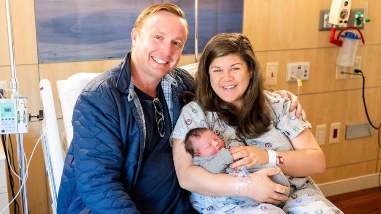 Kevin and Jennifer Philips with baby Evelyn_New Year’s baby 2024